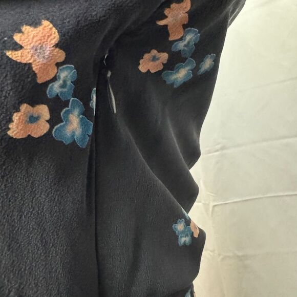 Witchery Floral Silk Dress Navy - Picture 9 of 11